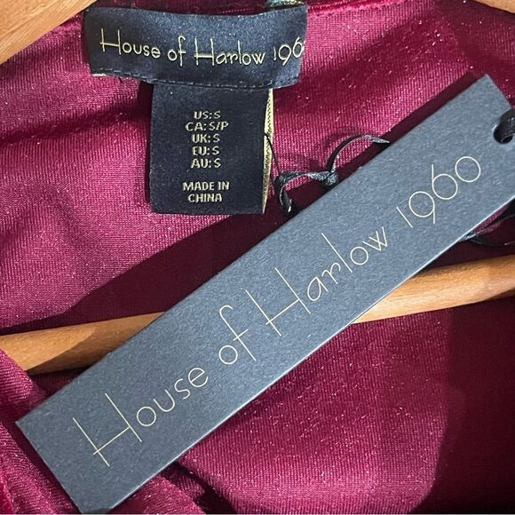 NWT HOUSE OF HARLOW 1960 Velvet Ruched Button Up Mini Dress Party - Picture 8 of 9